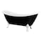 Castello Usa Daphne 59" Black Acrylic Clawfoot Tub With White Feet CB-26-59-B-T-WH - alternate 1